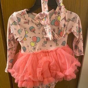 Pink Party Print Kids Bodysuit